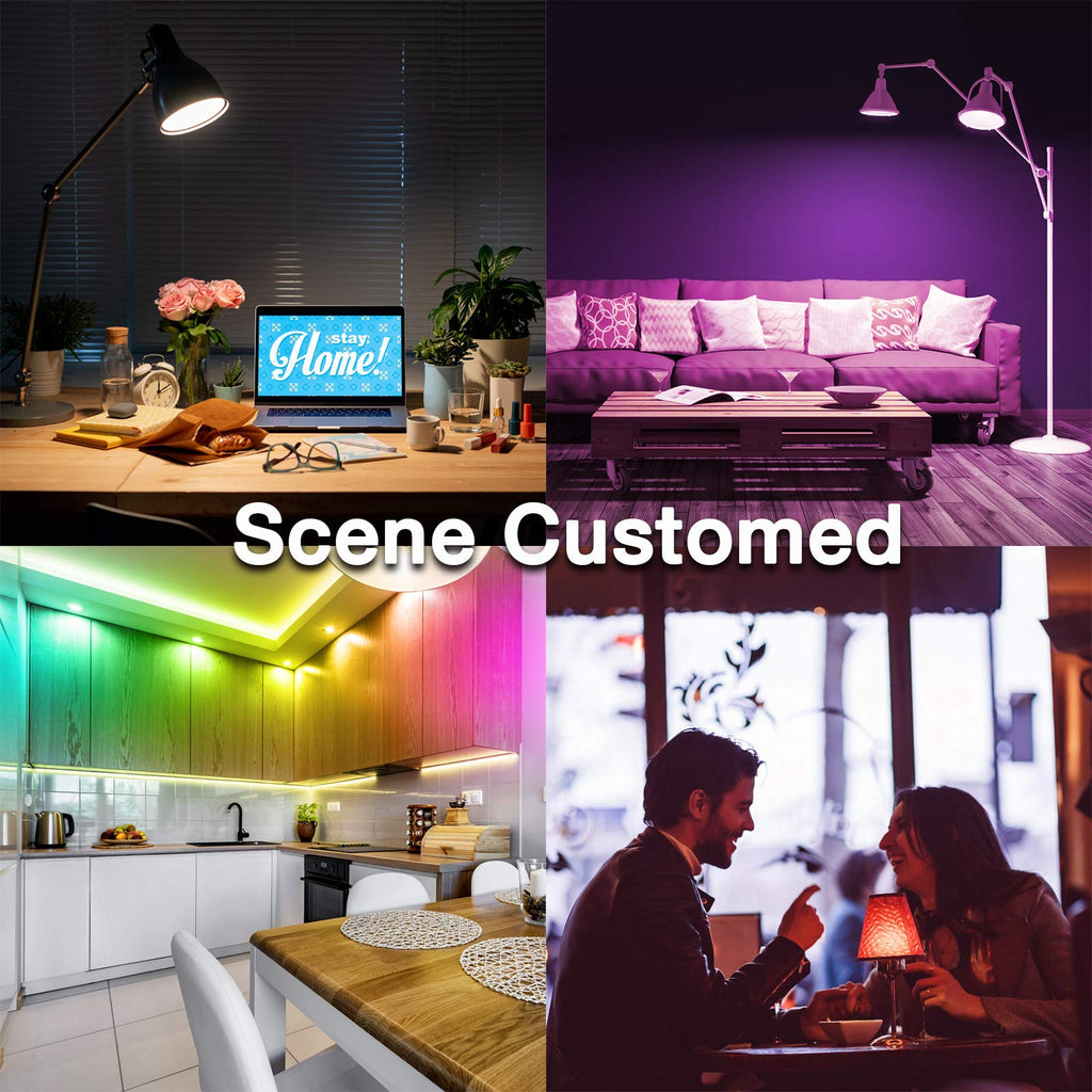 DAYBETTER Tuya Smart Light Bulbs, RGBCW Wi-Fi Color Changing Led Bulbs Compatible with Alexa & Google Home Assistant, A19 E26 9W 800LM Multicolor Led Light Bulb, No Hub Required, Light Bulbs 4 Pack