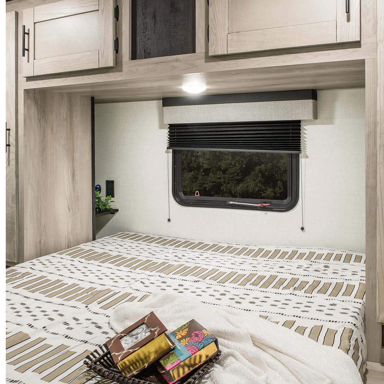 NOVINO RV Blinds Shades for Camper Window,RV Shades Pleated Camper Blinds for Travel Trailer Motor Coach Motorhome Window-14 W x 24" L