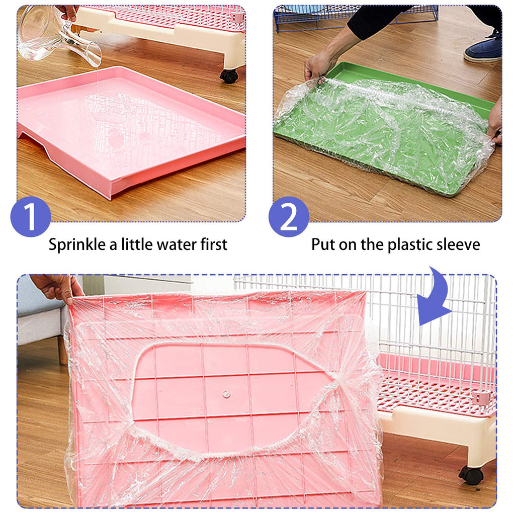 30 pcs Disposable Cage Liners, Clear Plastic Rabbit Cage Liner Bag, Universal Toilet Film for Bunny, Hamster, Totoro, Hedgehog, Guinea Pig and Small Animals(30pcs, 47in)