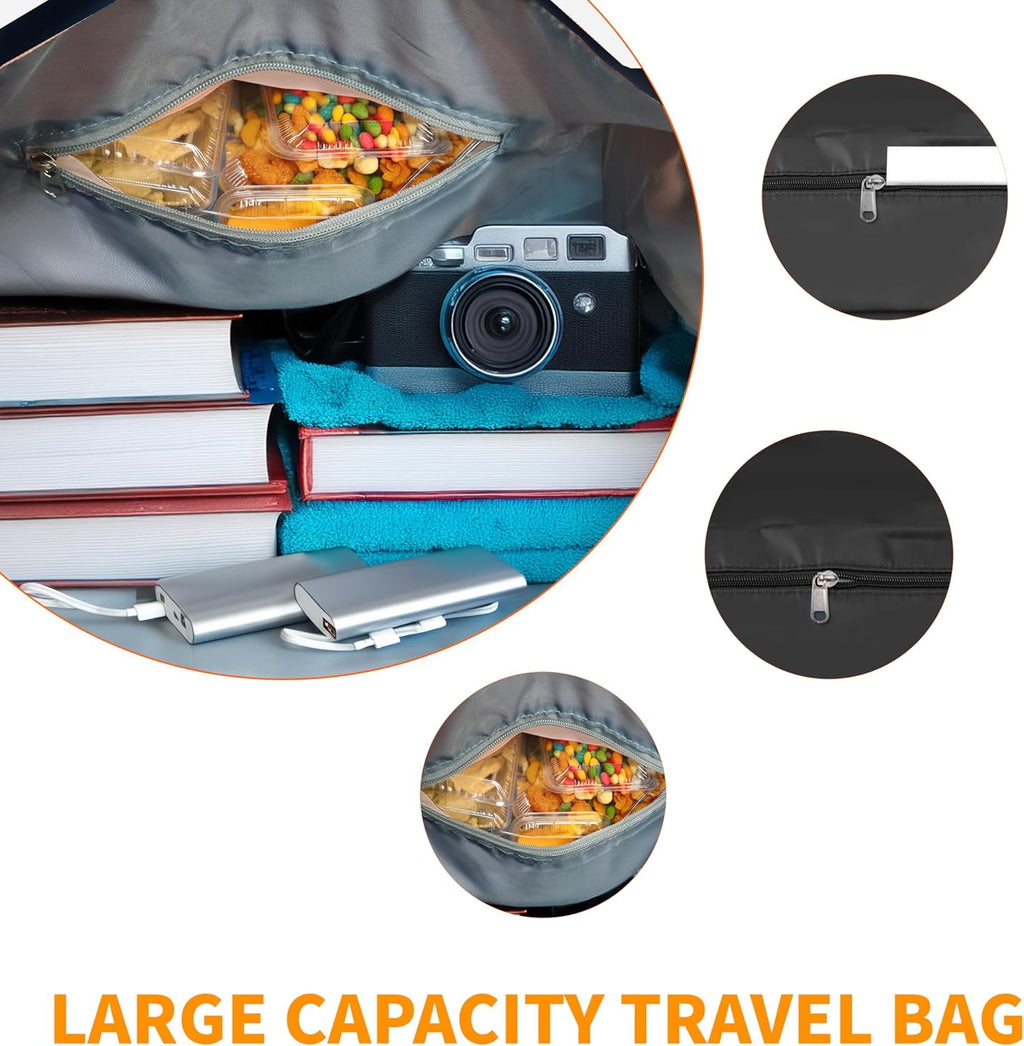 Finnhomy 50L Expandable Rolling Duffel Bag with Wheels Foldable Duffel Bag for Travel Carry on Bag with Wheels Luggage Travel bag Detachable Wheel Duffel Bag for Shopping Travel Outdoor, Black