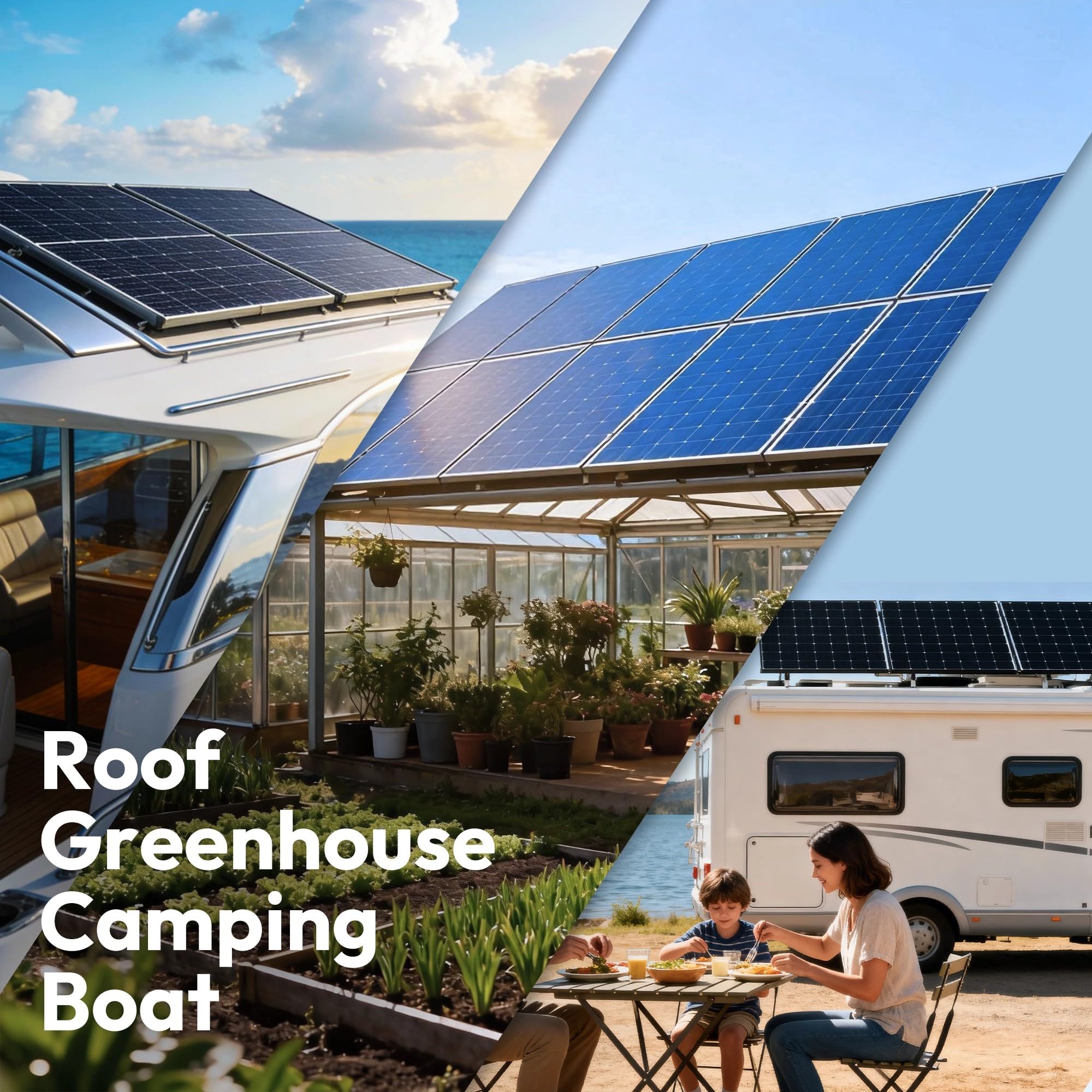 JJN 100 Watt Solar Panels, 10BB Monocrystalline 12V 100W Solar Panel, 23% High Efficiency PV Module Power Charger for RV, Home, Farm, Boat, Caravan and Off-Grid Applications