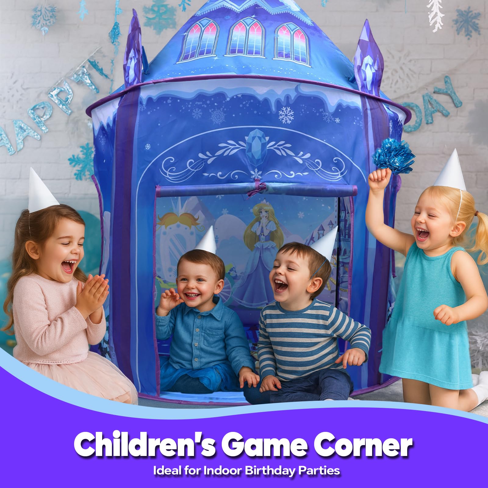 WillingHeart Play Tent for Kids Pretend Playhouse Indoor Outdoor Games Party Children Pop Up Foldable Tent Birthday Toy for Boys Girls Toddler Baby Playroom Gift, Wild Dinosaur Themed