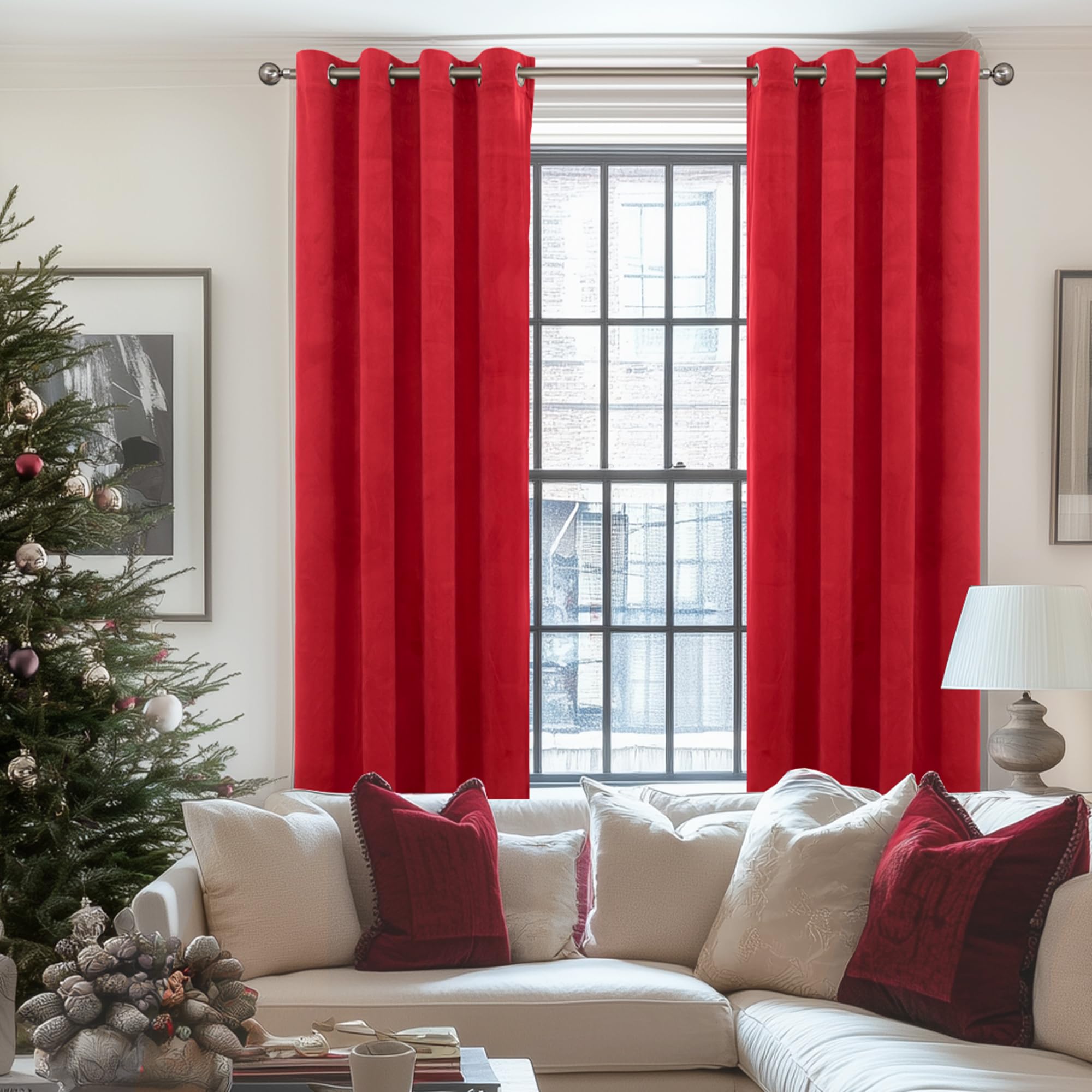 YoungsTex Velvet Black Out Curtains 63 Inches Long for Bedroom, Grommet Thermal Insulated Drapes Room Darkening Privacy for Living Room, Black, 2 Panels, 52 X 63 Inch