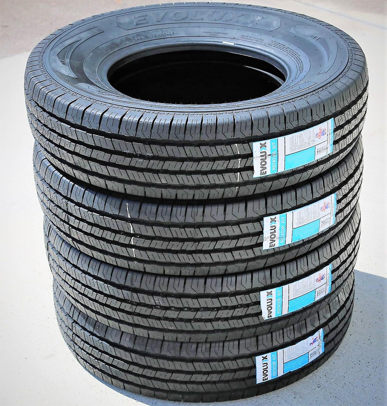 Evoluxx Rotator H/T All-Season Commercial Van Radial Tire-195/75R16 195/75/16 195/75-16 107/105R Load Range D LRD 8-Ply BSW Black Side Wall