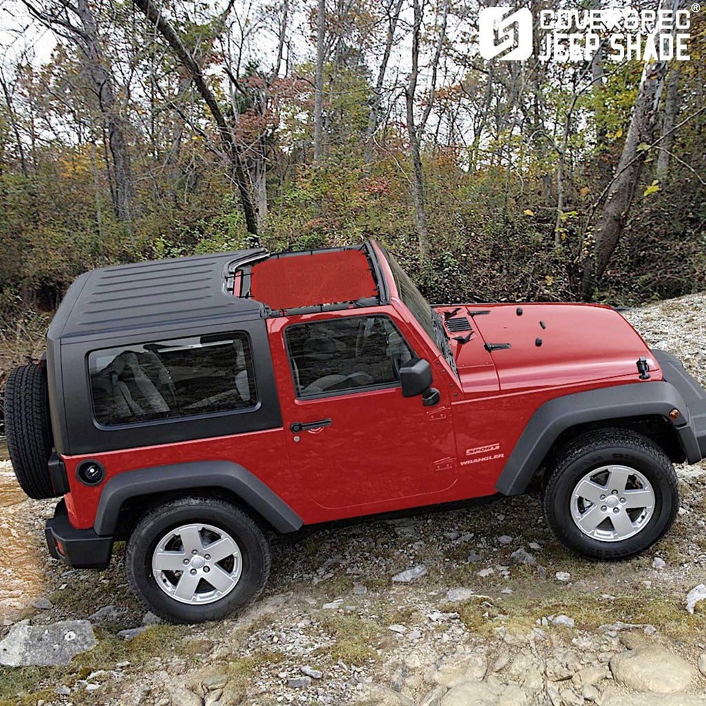 JT Top Sun Shade Roof Compatible with Jeep Gladiator 4 Door 2018 to 2023 Sunshade Sunroof Bikini Cover Blocks UV Wind Noise Black Mesh for Front and Rear 2 pcs