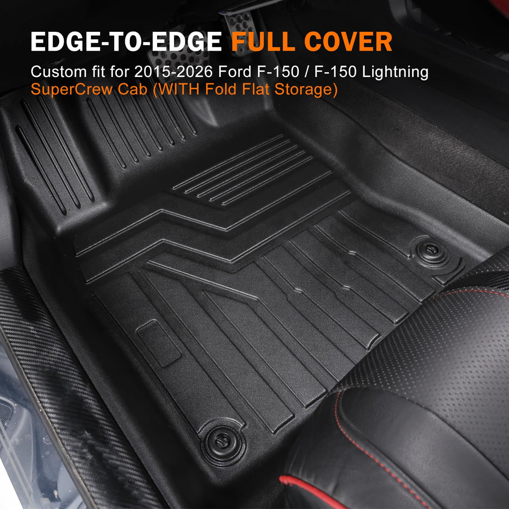 KUST Floor Mats & Trunk Cargo Mat for Toyota RAV4 2019-2025, All Weather Rear Trunk Cargo Liner for RAV4 Accessories TPE Rubber Raised Edge 4PCS
