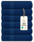 Medium Bath Towels Pack of 6 – 24x48 Inches – Soft, Quick Dry & Highly Absorbent – 100% Cotton Towels for Bathroom, Spa, Gym & Hotel – Aqua Blue