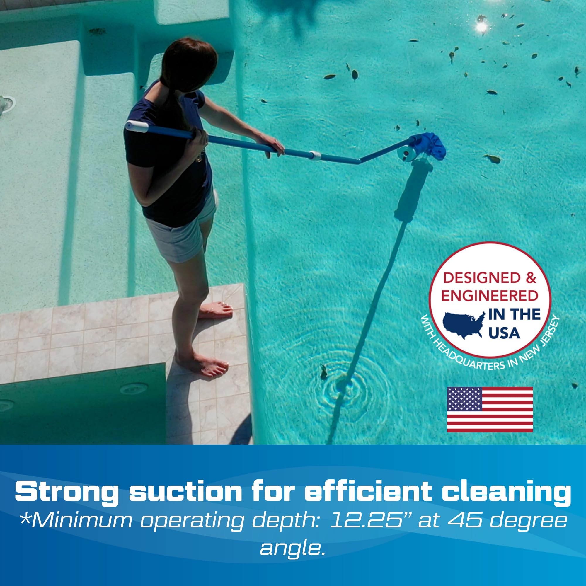 POOL BLASTER Catfish Cordless Pool Vacuum for Spot-Cleaning, Hot Tubs & Spas, Handheld Rechargeable, up to 45 Min Runtime, Quick, Efficient Swimming Pool Cleaner, Above Ground & Inground Pool Steps