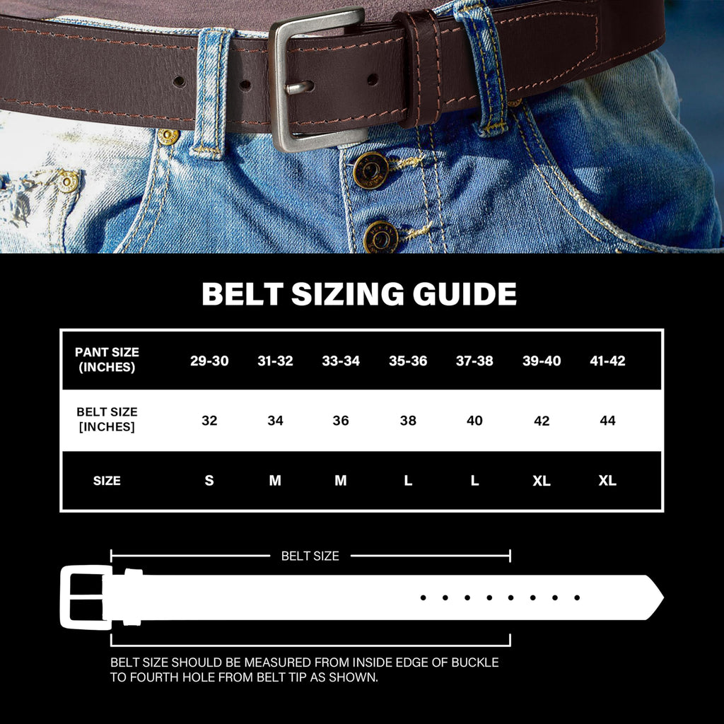 Wrangler Men’s Leather Belt, Country Casual Every Day Belt for Jeans