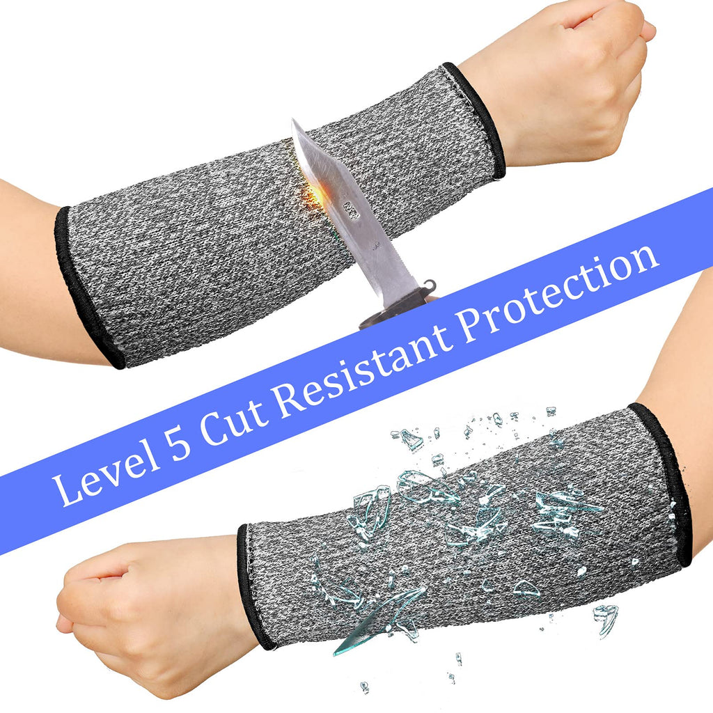 Sintege 3 Pairs Arm Protectors for Thin Skin and Bruising Cut Resistant Forearm Sleeve Level 5 Arm Burn Protection Sleeve (Black,7.9 Inch)