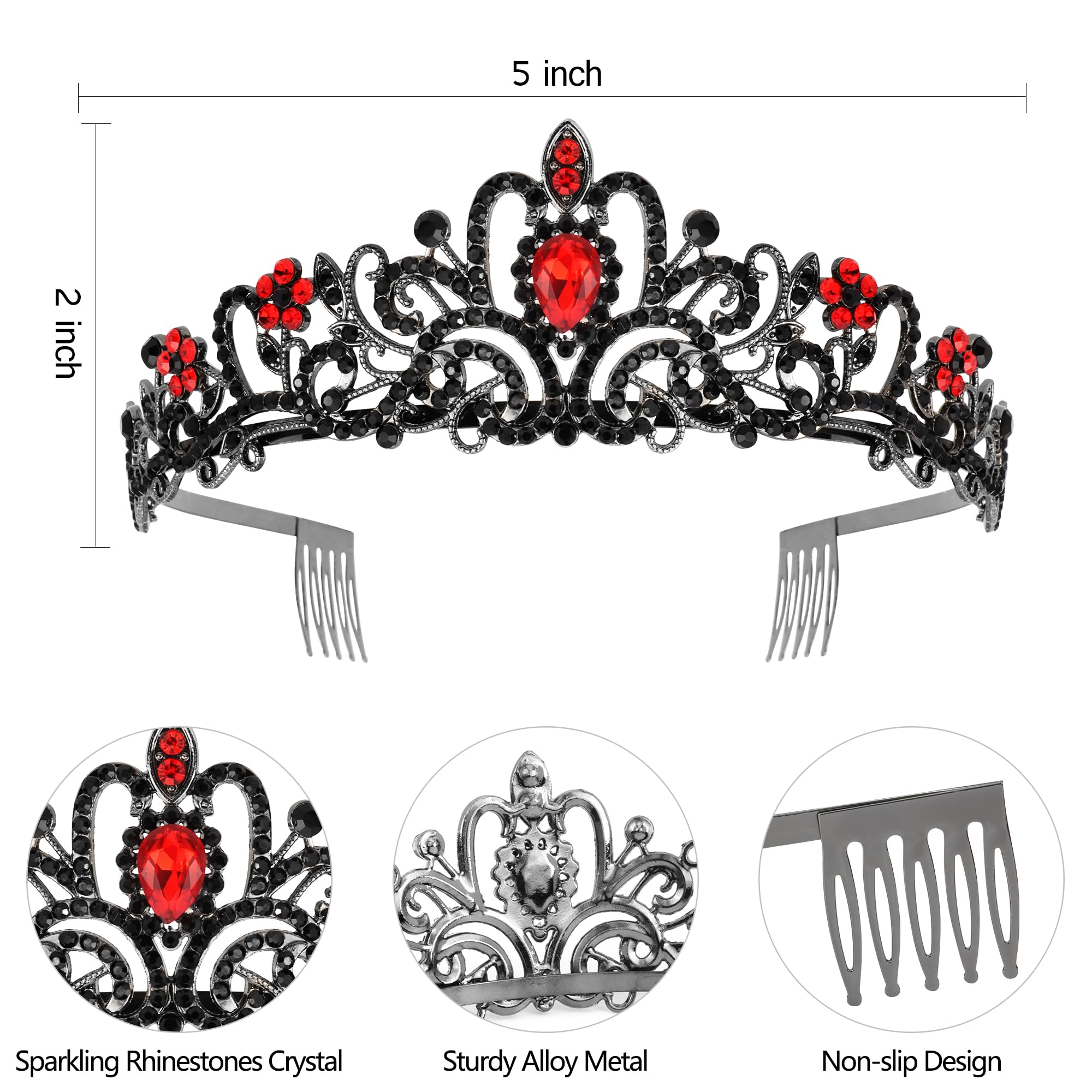 COCIDE Birthday Silver Tiara and Crowns Kit - Silver Tiara, Crown, Sash, Rhinestone Headband, Glitter Sash for Women & Girls Birthday Party Decorations