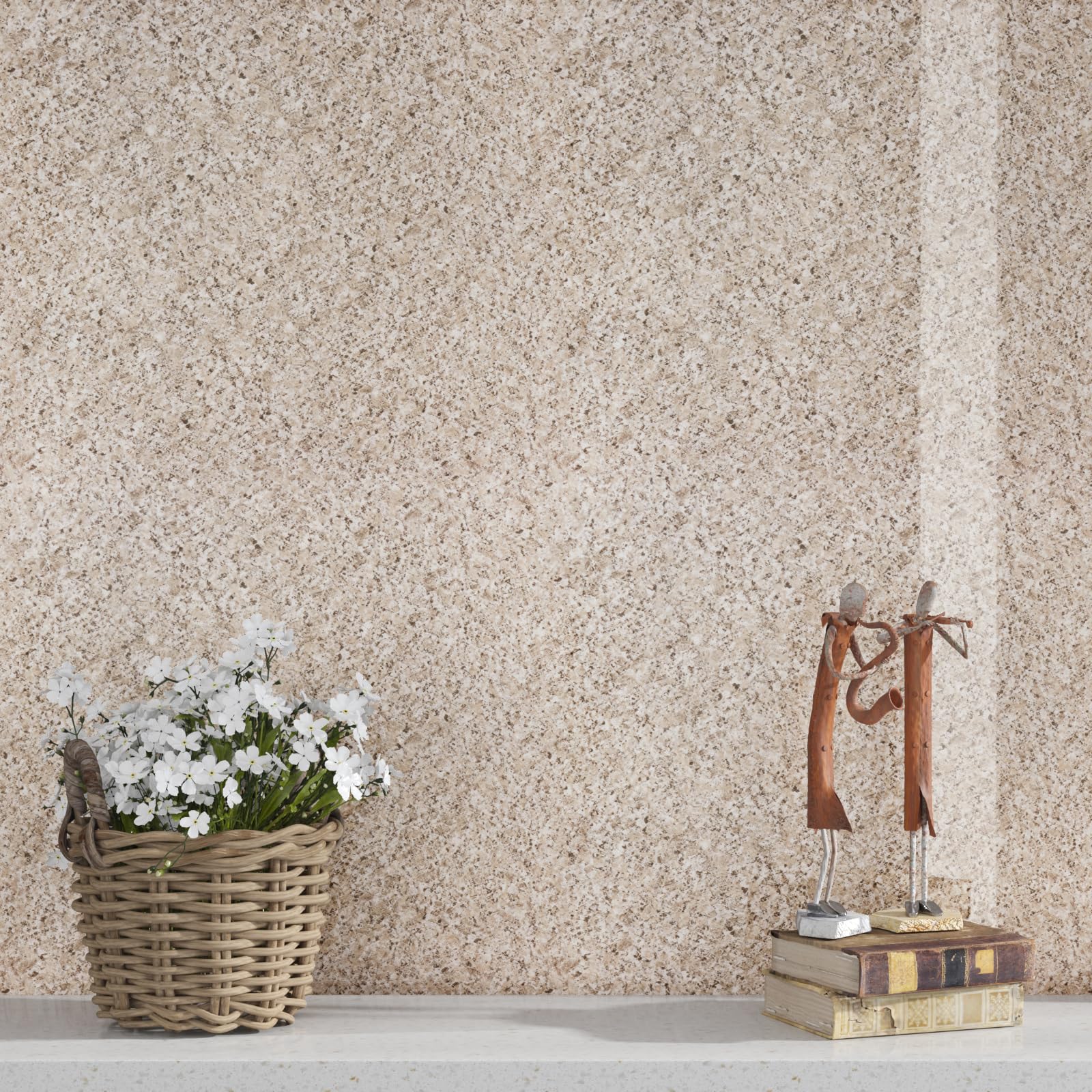 VEELIKE 15.7''x118'' Granite Contact Paper for Countertops Waterproof Self Adhesive Granite Wallpaper Peel and Stick Countertops for Kitchen Bathroom Counter Top Removable Decorative Vinyl Film
