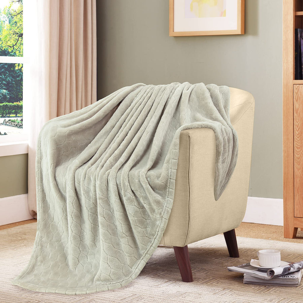 TOONOW Fleece Blanket Fuzzy Plush Throw Blanket 50" x 60", Super Soft Fluffy Bed Blanket Geometric Pattern Comfy Microfiber Flannel Blankets for Couch, Bed, Sofa, Black
