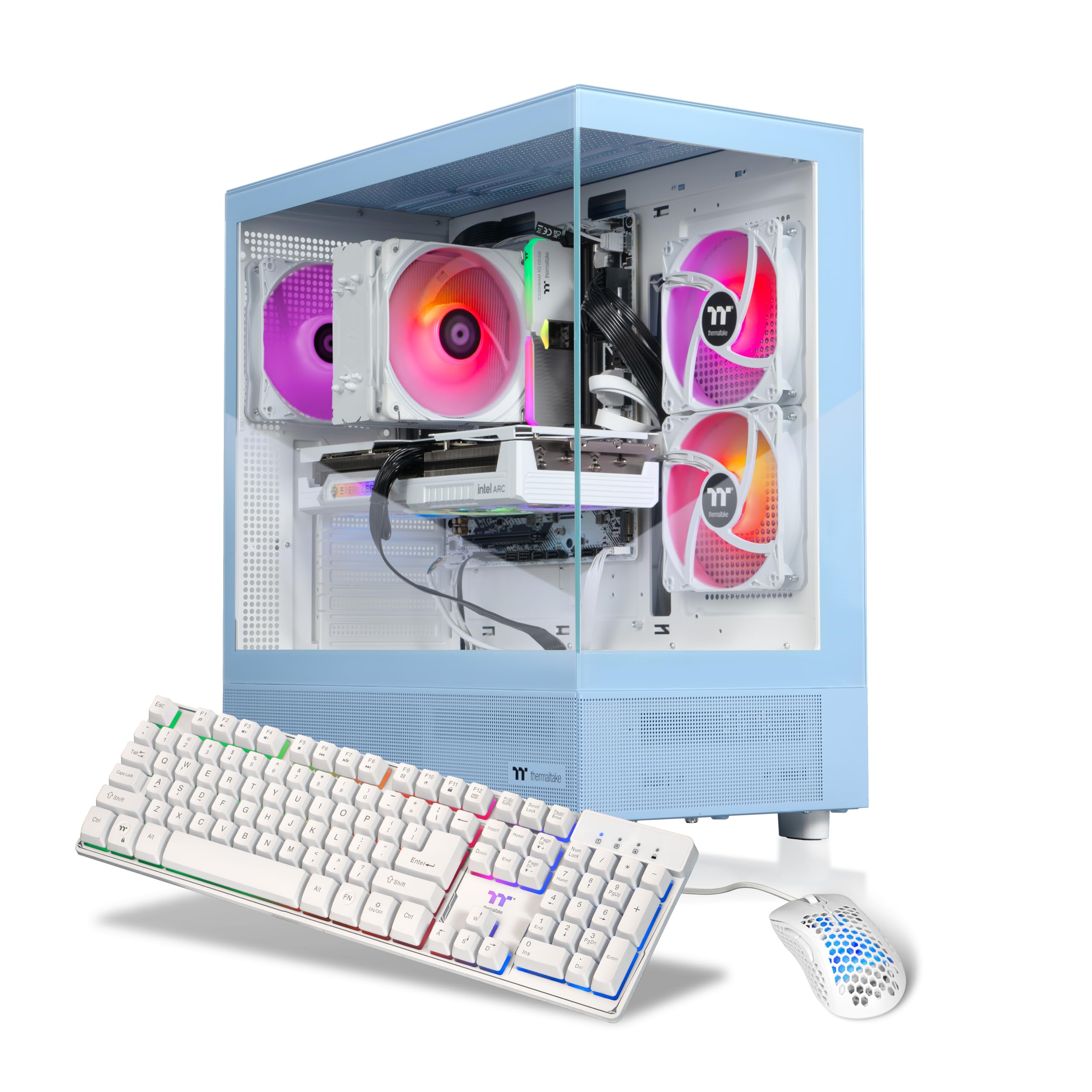 Thermaltake LCGS Quartz R66 Gaming Desktop (AMD Ryzen™ 5 5600, ToughRam DDR4 3600Mhz 16GB RGB Memory, AMD Radeon™ RX 6600, 1TB NVMe M.2, WiFi, Windows 11) S2QT-B550-R66-LCS