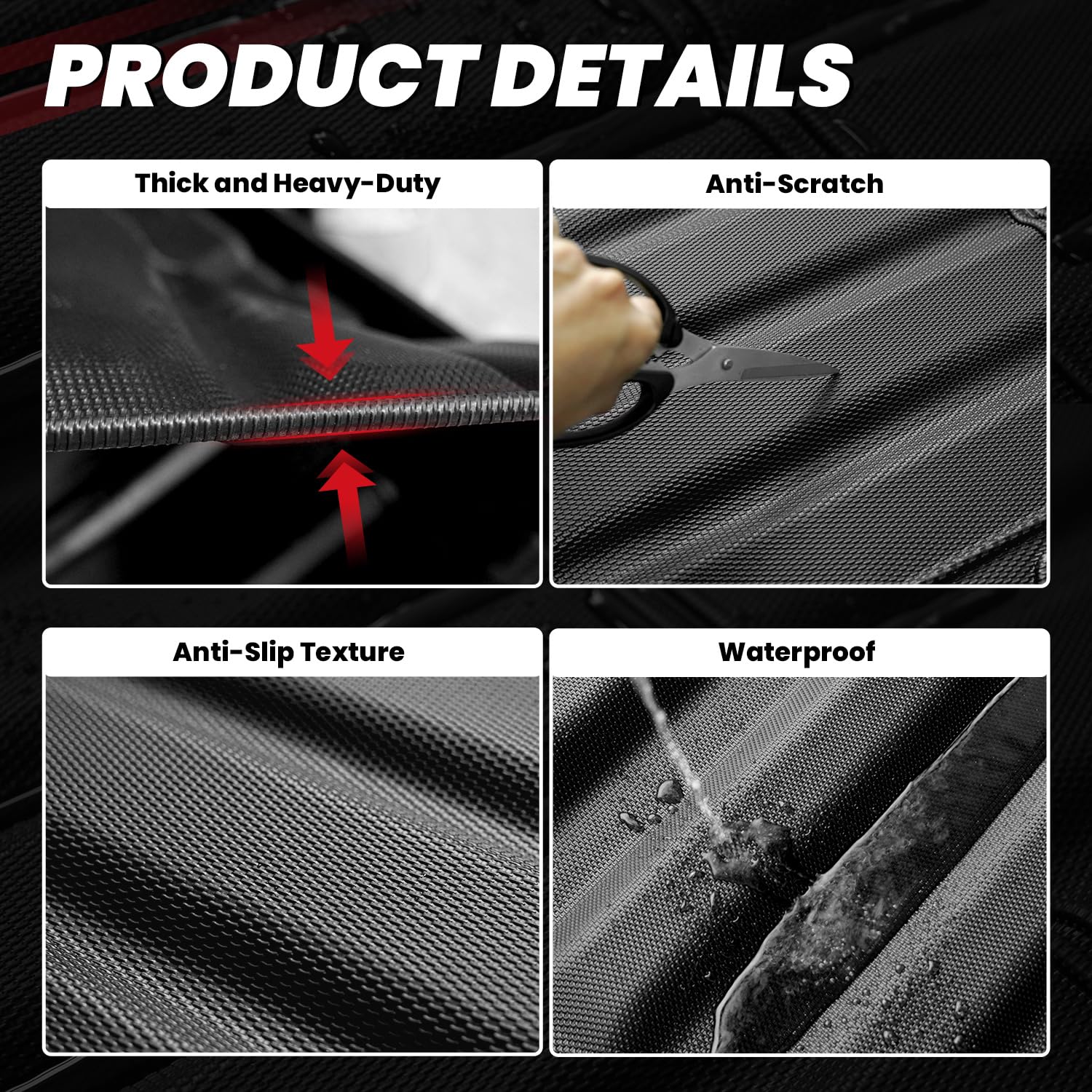 LASFIT Truck Bed Mat for 2009-2016 Ford F250 F350 F450 6.75ft Super Duty 81.9'' Bed Liner(Not fit with Drop-in Bed Liner), TPE 100% All Weather Car Bed Mat for F-250 F-350 F-450,1PCS Black
