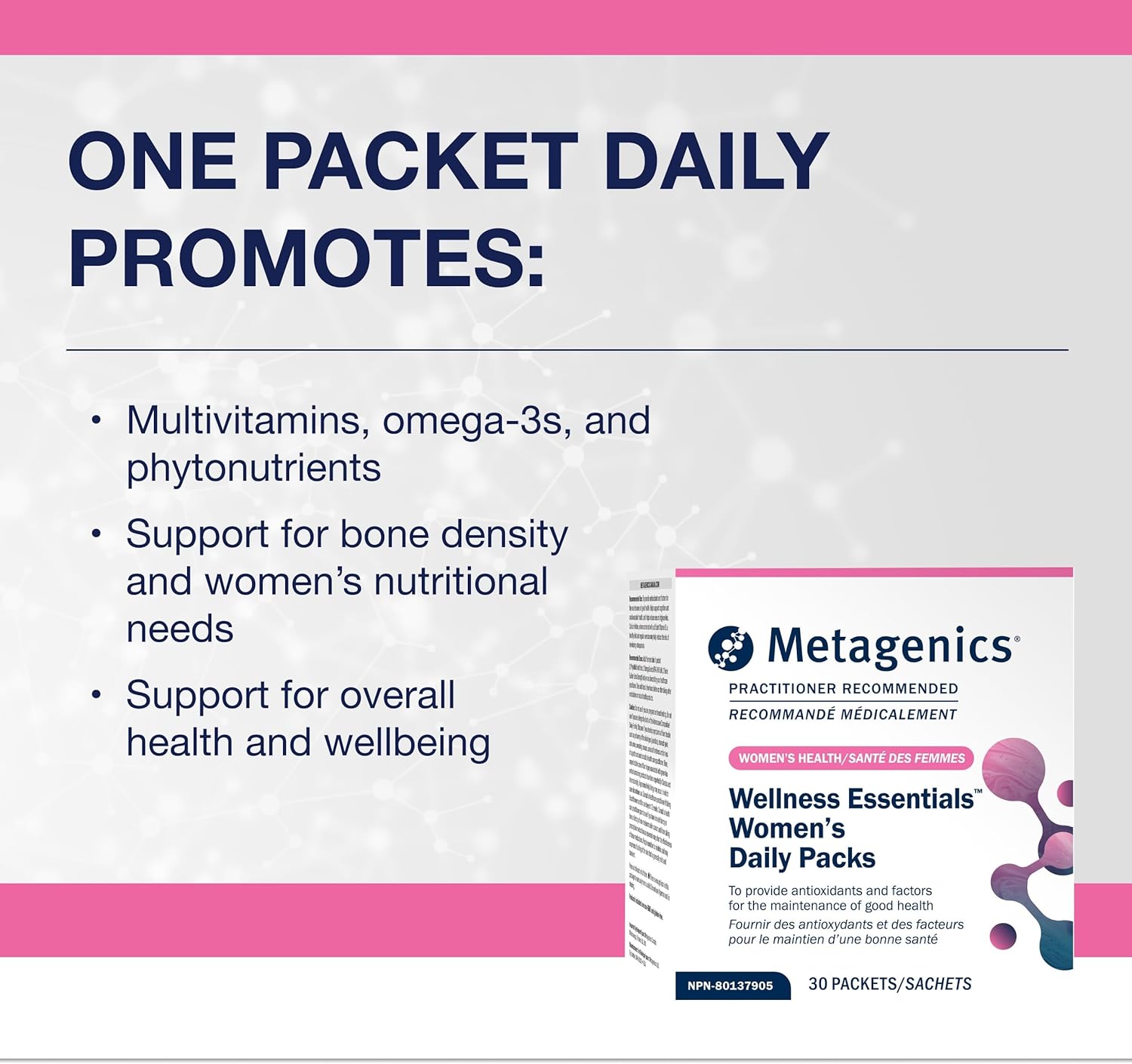 Metagenics Wellness Essentials Women’s - Daily Packets* - Multivitamin, Omega‑3s & Antioxidants for Bone, Immune & Energy Support* - Non‑GMO, Gluten‑Free - 30 Packets