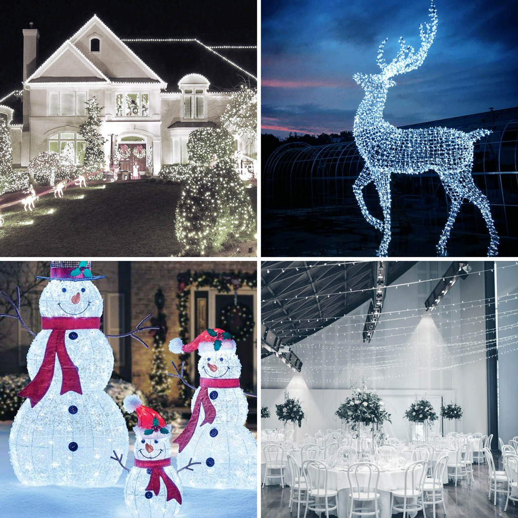Connectable 100 LED String Lights Indoor Outdoor, 33FT Warm White Christmas Lights Waterproof, 13 Modes with Timer, Twinkle Fairy Lights Plug in Clear Wire for Christmas Tree, Bedroom, Classroom Decor