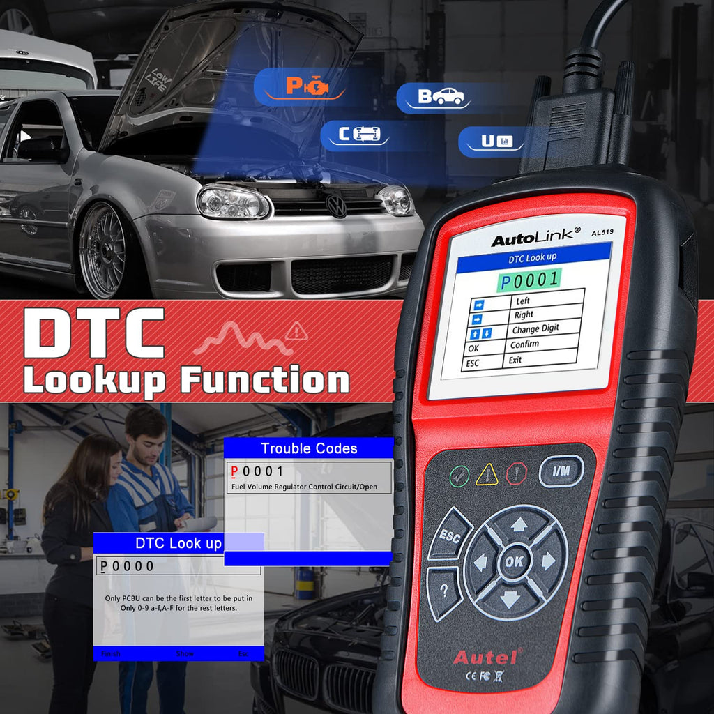 Autel MaxiLink ML519 Enhanced Mode 6 OBD2 Scanner Auto Diagnostic Scan Tool Check Engine Fault Code Reader CAN Scan Tool, Upgraded Ver. of AL319 Black