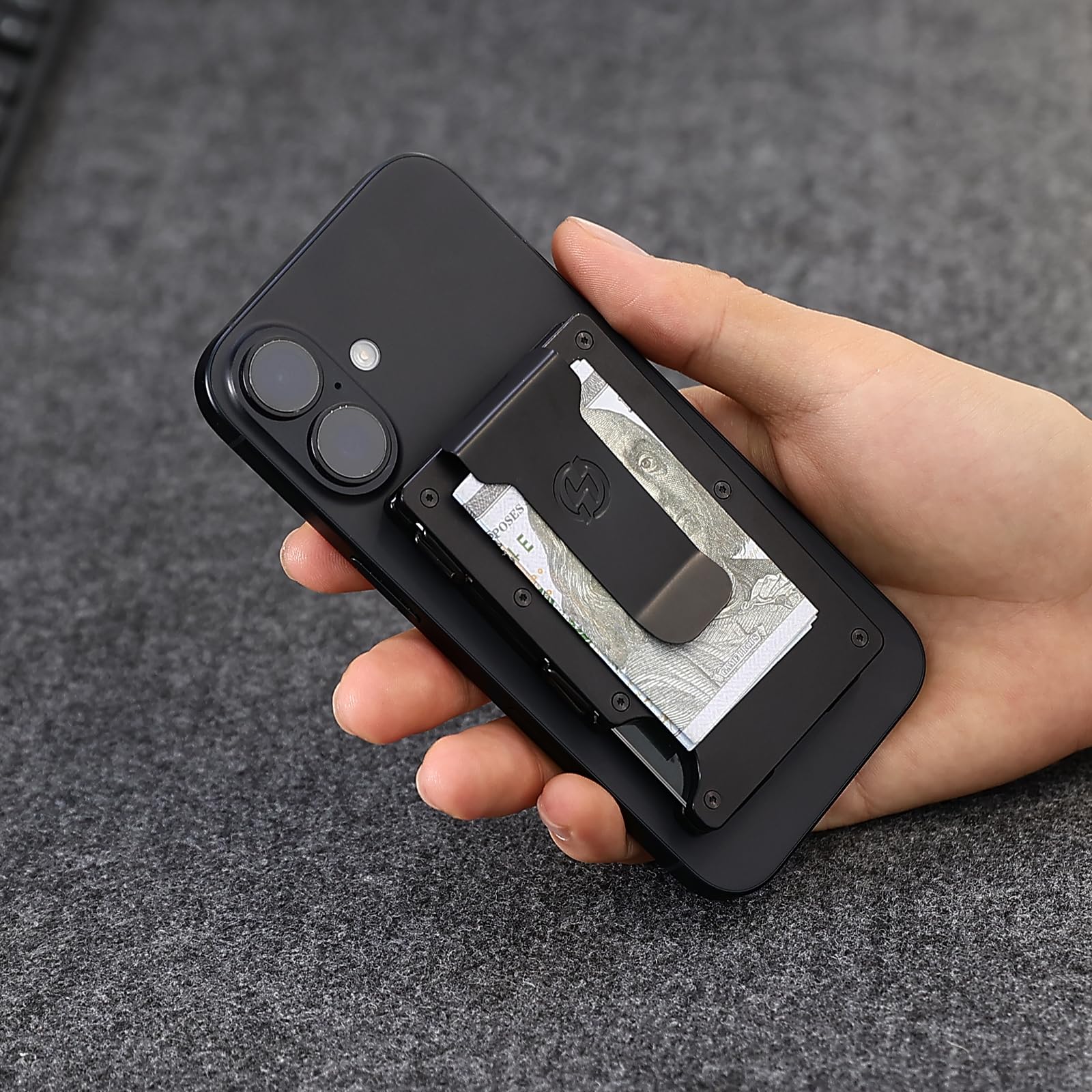 Minimalist Wallets for Men | American USA Flag and Eagle | Aluminum RFID Blocking Metal Wallet | Front Pocket EDC Pull Wallet | Slim Tactical Wallet | Carbon Fiber Card Holder