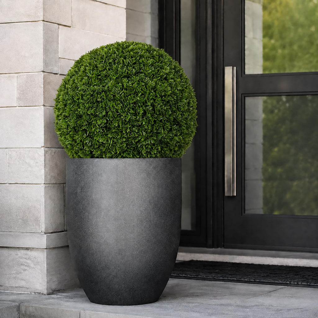 3rd Street Inn XL Baby's Breath Topiary Ball - Artificial Plant Set - Indoor/Outdoor Wedding Party Decor - Faux Foliage Garden Sphere - Tree and Bush Substitute (19")