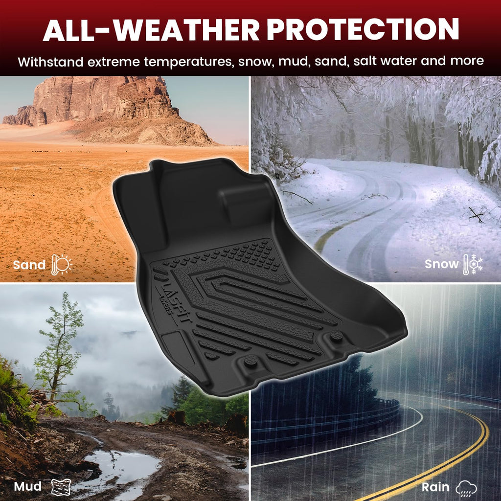 LASFIT Cargo Mat & Backrest Mats for Nissan Armada/Infiniti QX80 2019-2024, All Weather TPE Custom Fit Easy Clean Durable No-Curling Trunk Mat for Armada & QX80, Black