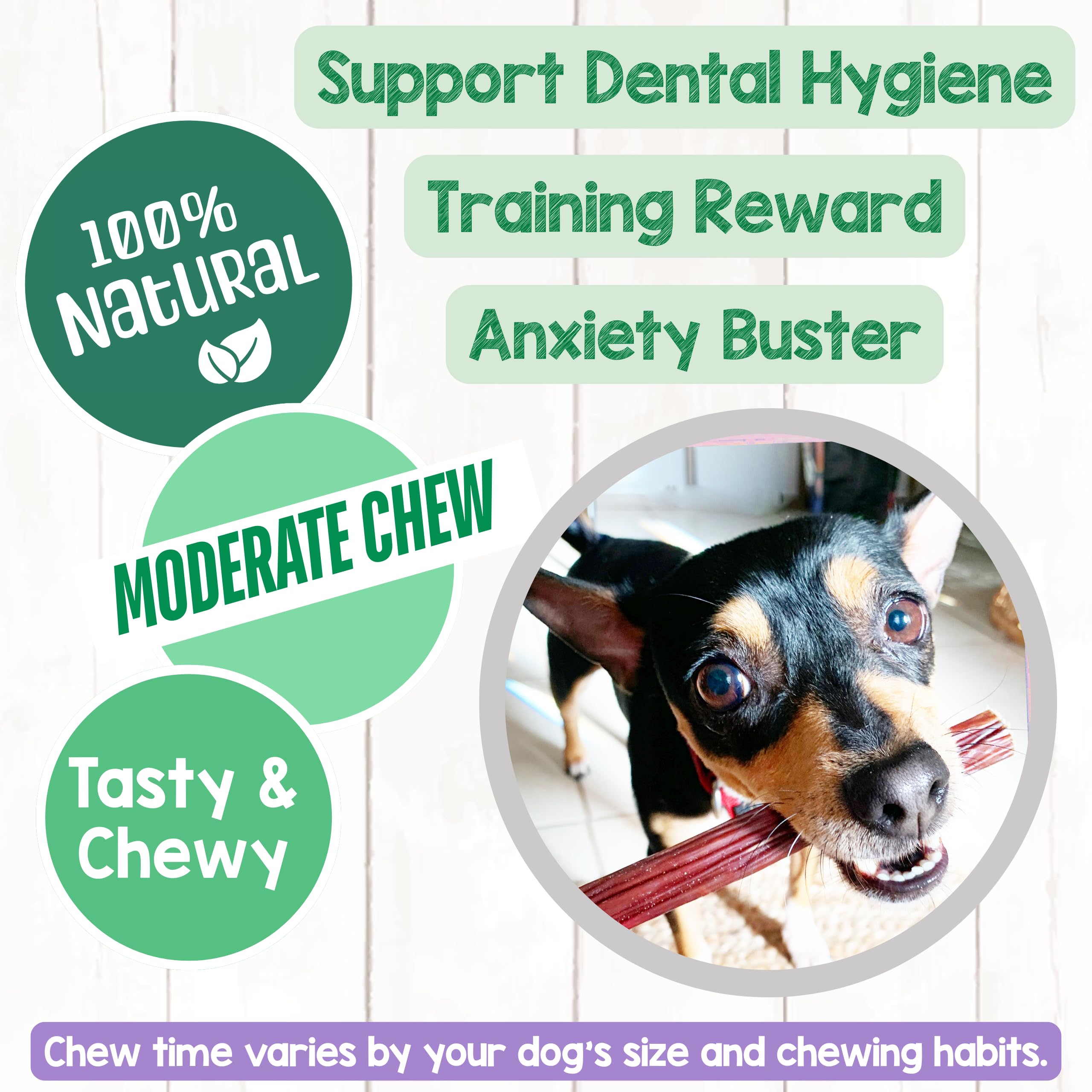 Nature Gnaws Beef Gullet Chews for Small Dogs 4-5" (20 Count) - Natural Beef Jerky Stick Dog Chew Treats - Rawhide Free