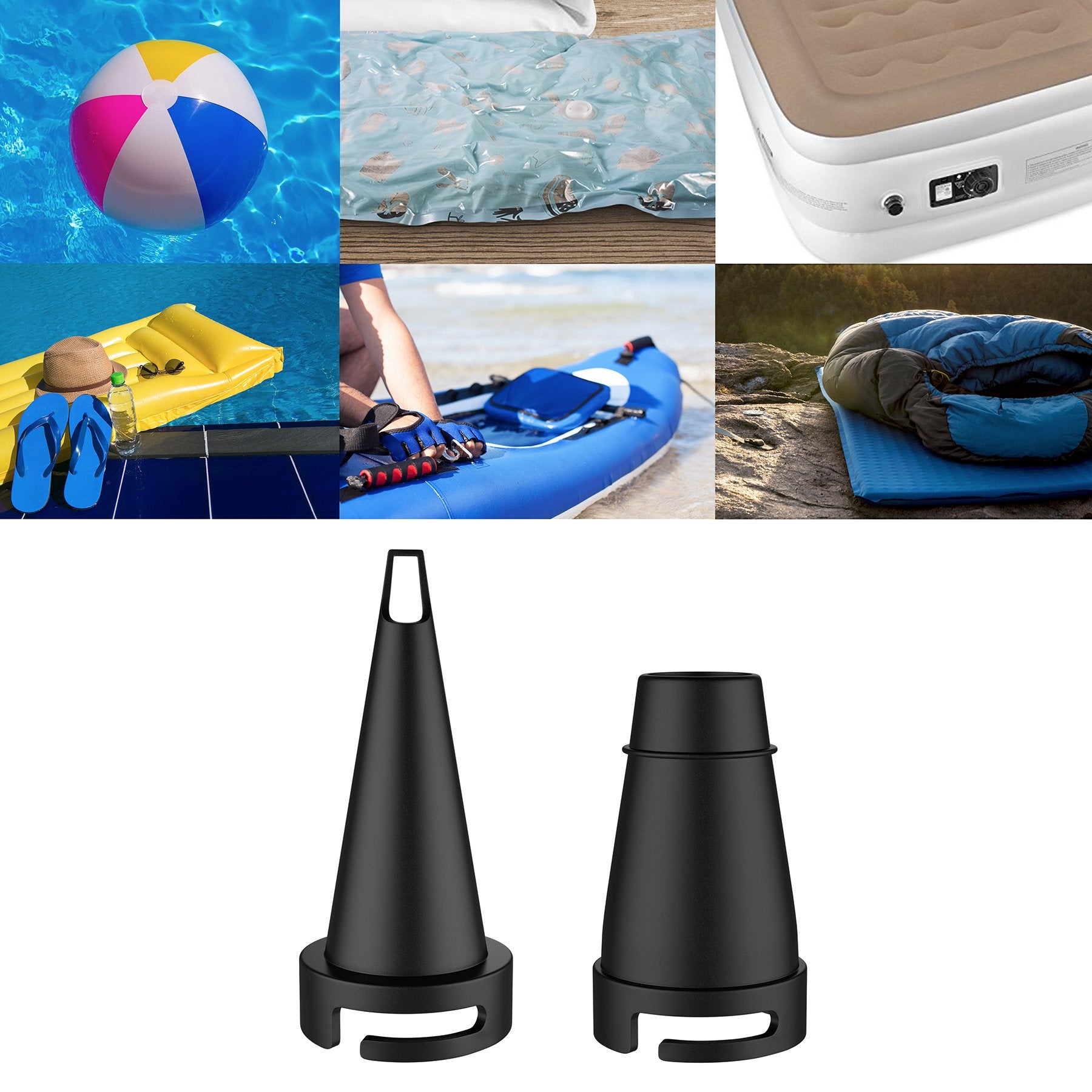 Etekcity Air Pump for Inflatables, Portable Electric Air Mattress Pump, Quick-Fill Perfect Inflator/Deflator for Couch, Blow up Pool Floats Raft Bed Boat Toy with Nozzles, 110-120V, Black