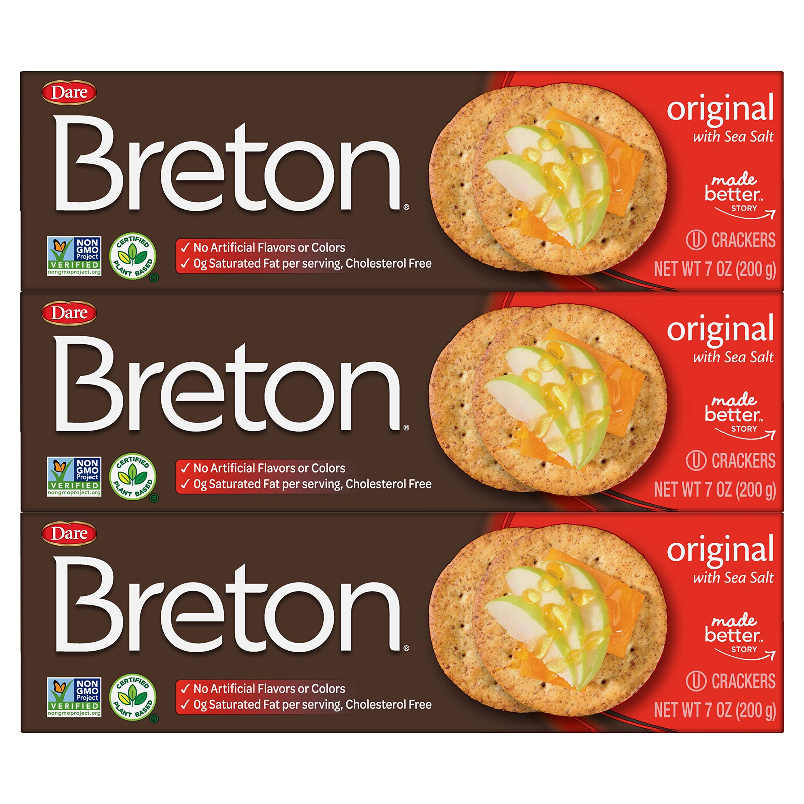 Breton Multigrain Crackers, 7.3 Ounce (Pack of 3)