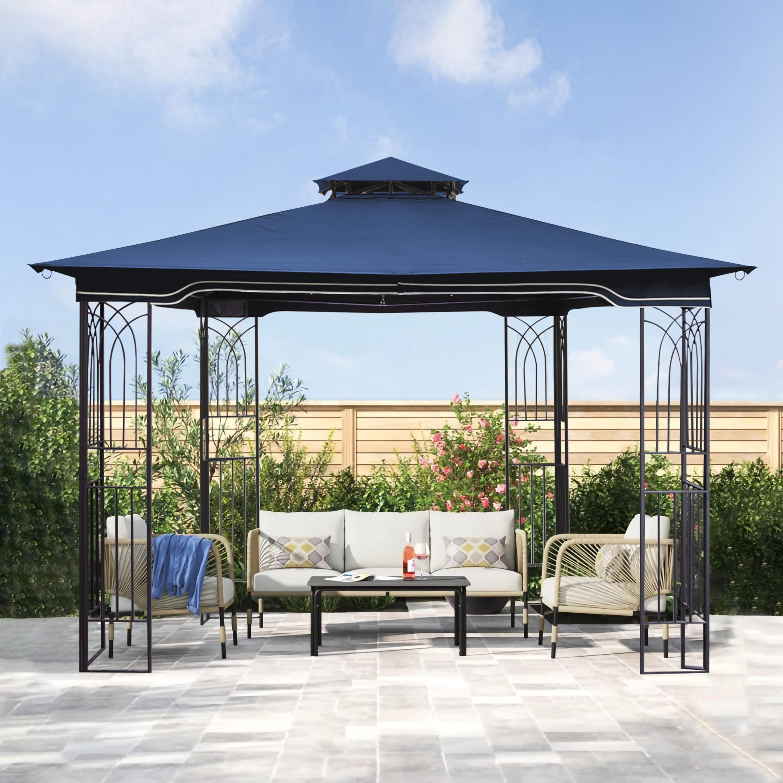 SCOCANOPY Replacement Gazebo Canopy Compatible with 10 x 12 Regency II Patio Gazebo Model L-GZ798PST,A101004104,A101004105,(Forest Green)