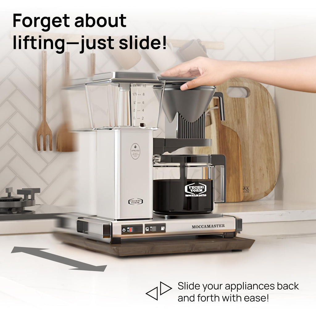 Ibyx Premium Bamboo Mixer Slider for KitchenAid 4.5-5 Qt Tilt-Head Stand Mixer - Food-Grade Appliance Slider Mat for Kitchen Countertop Storage Accessories (Black)
