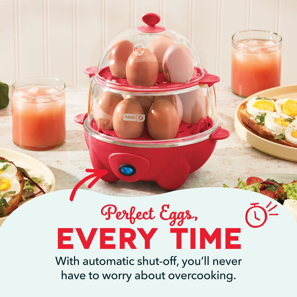 Dash Deluxe Egg Cooker - Boiler, Poacher & Steamer - Includes Measuring & Recipe Guide - Dishwasher Safe - BPA Free - Holds 12 Eggs, Aqua