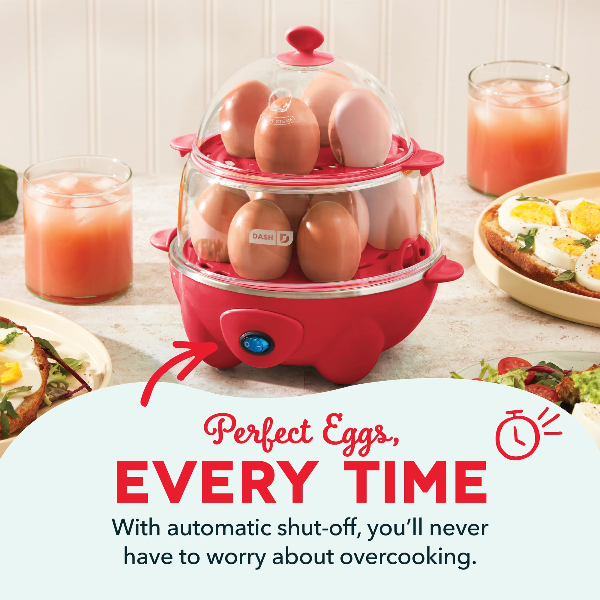 Dash Deluxe Egg Cooker - Boiler, Poacher & Steamer - Includes Measuring & Recipe Guide - Dishwasher Safe - BPA Free - Holds 12 Eggs, Aqua