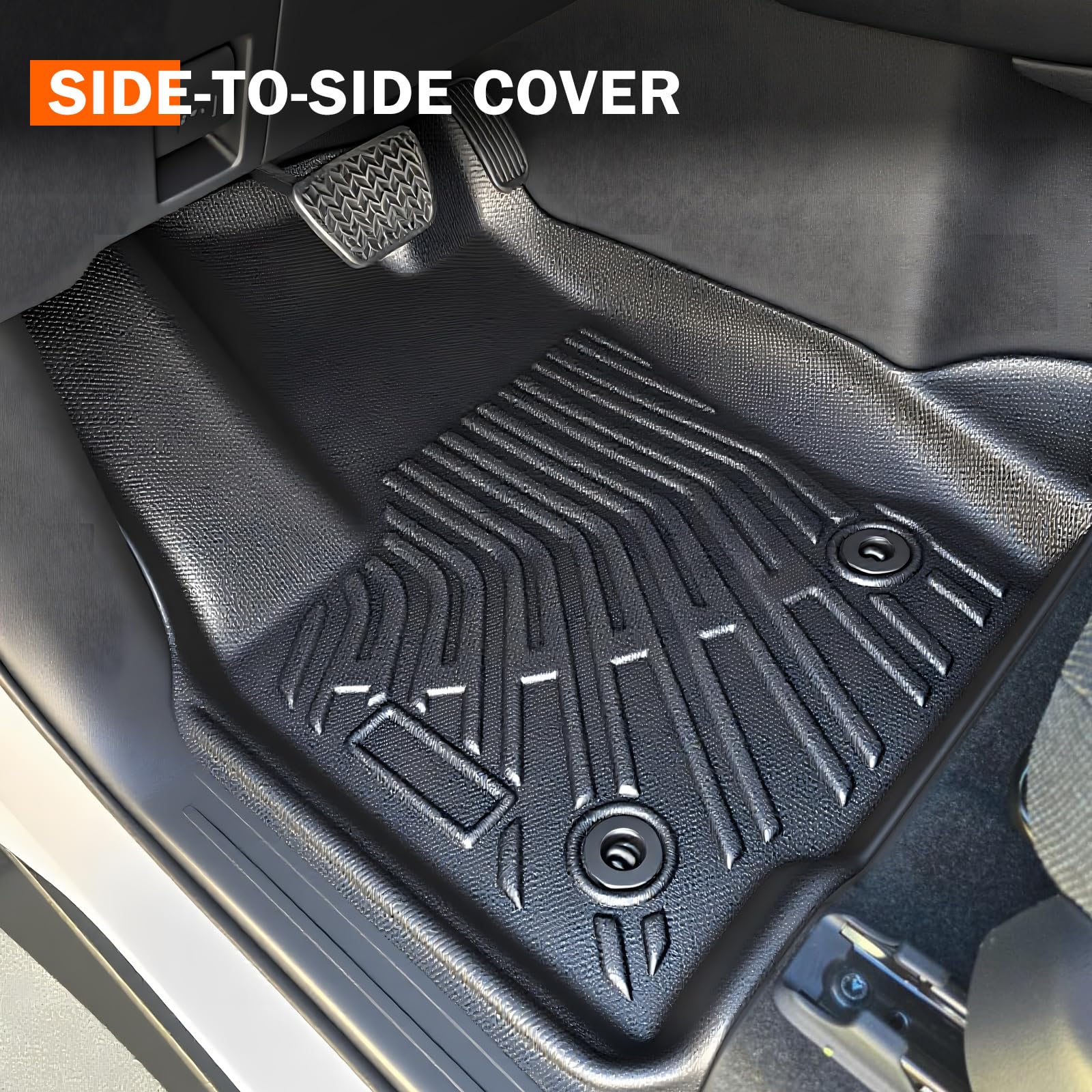 KUST Floor Mats & Trunk Cargo Mat for Toyota RAV4 2019-2025, All Weather Rear Trunk Cargo Liner for RAV4 Accessories TPE Rubber Raised Edge 4PCS