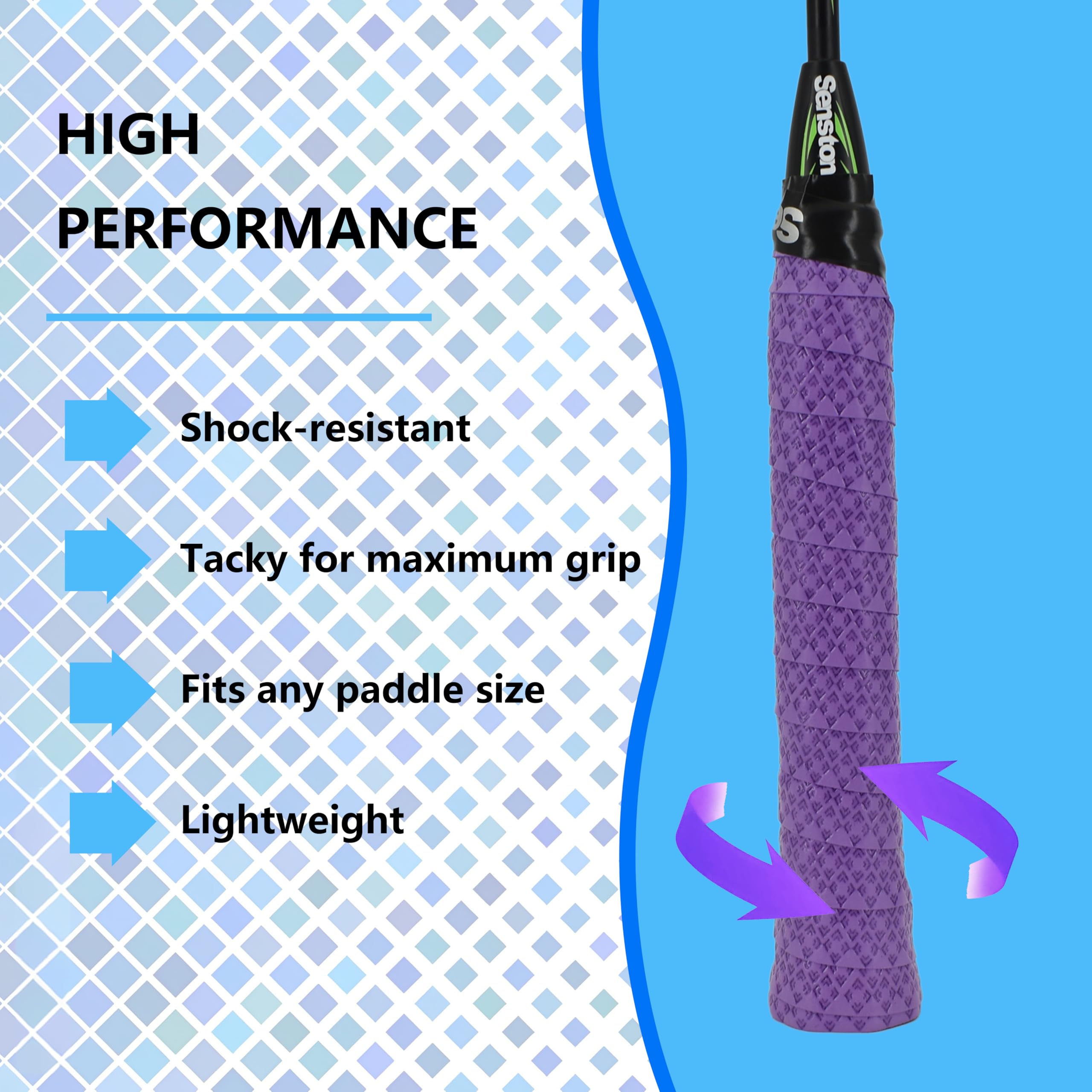 Senston New Rackets Grip Anti Slip Perforated Super Absorbent Tennis Overgrip Badminton Overgrip Pickleballs Overgrip