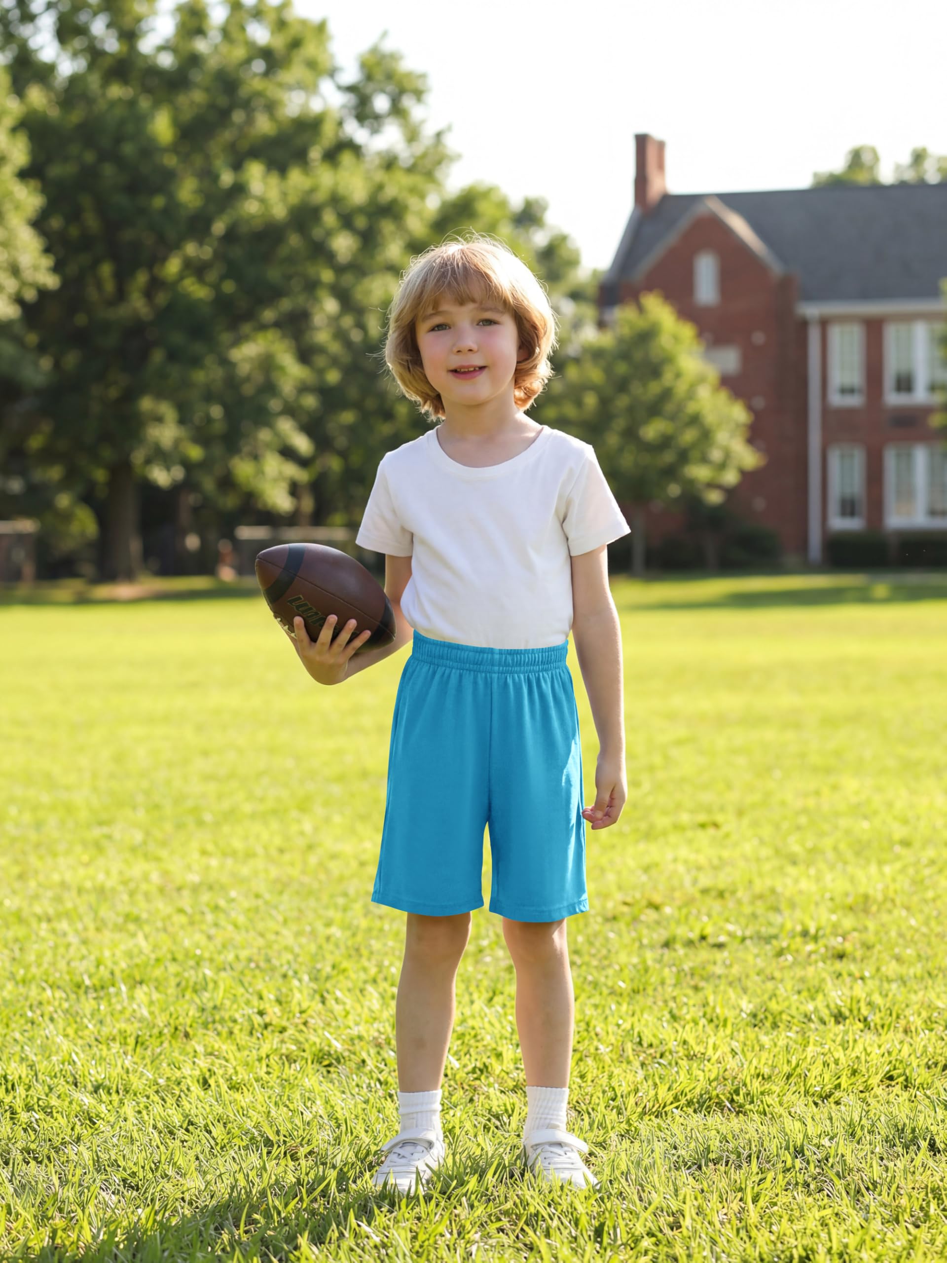 Resinta 4 Pack Toddler Boy Shorts Elastic Waist Boys Athletic Basketball Soccer Shorts Summer Pull-On Comfort for Playwear