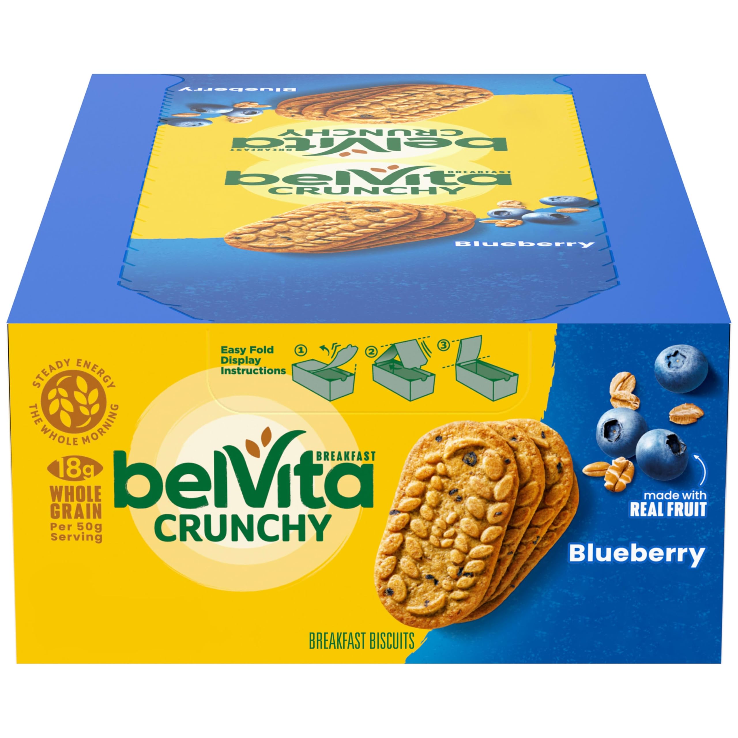 belVita Soft Baked Breakfast Bars, Oats & Chocolate, 6 Boxes of 5 Packs (1 Biscuit Per Pack)