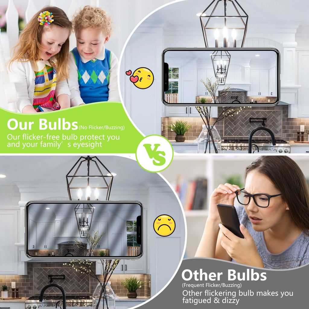 MAXvolador Dimmable E12 LED Candelabra Bulbs 60W Equivalent, Daylight White 5000K, 600LM Chandelier Light Bulb, B11 LED Candle Light Bulbs, 12 Pack