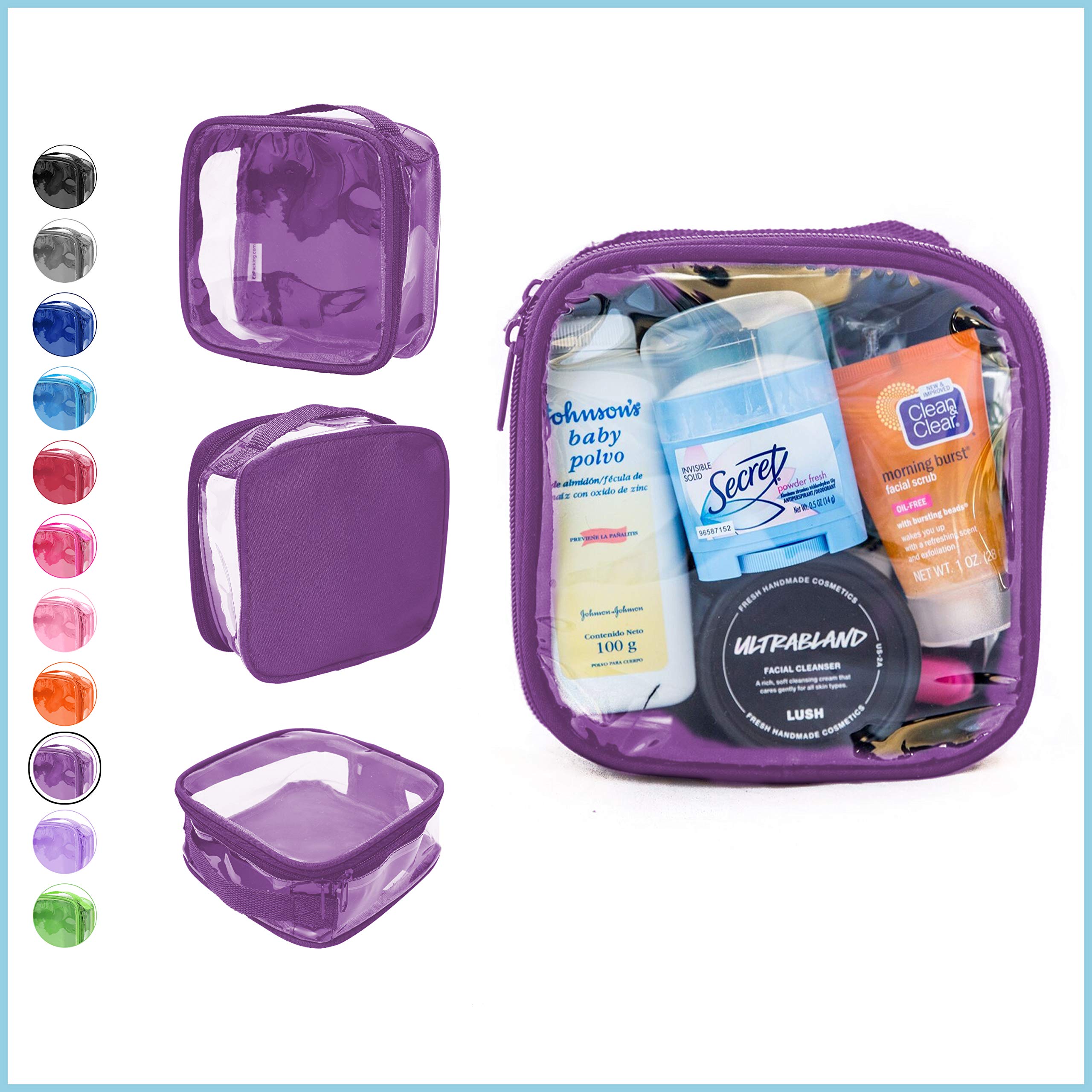 EzPacking Clear TSA Approved 3-1-1 Travel Toiletry Bag for Carry On/Quart Size Transparent Liquids Pouch for Airport Security/Reusable See Through Vinyl & PVC Plastic Organizer Men Women (Black)