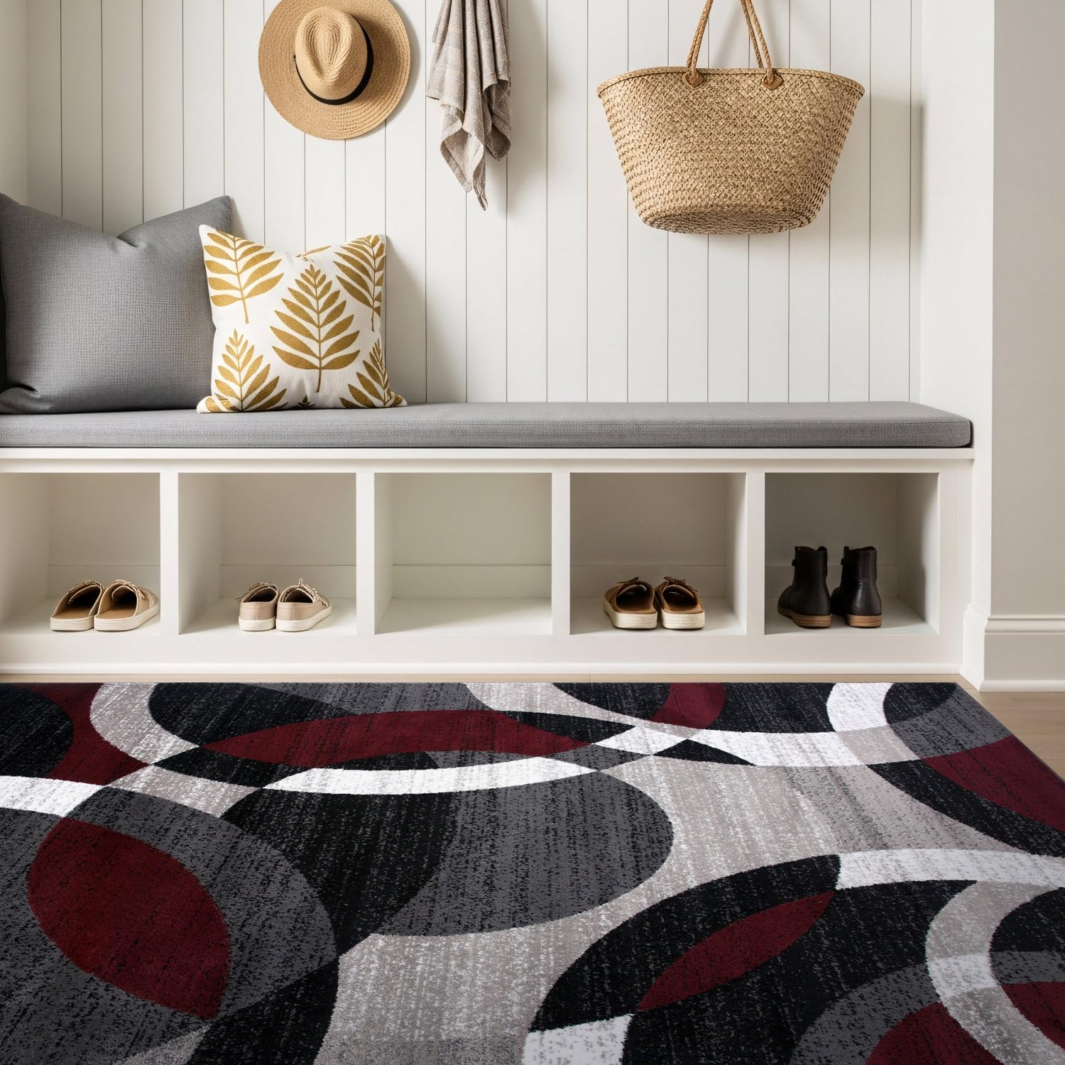 Rugshop Contemporary Modern Circles Abstract Area Rug 2' x 3' Blue