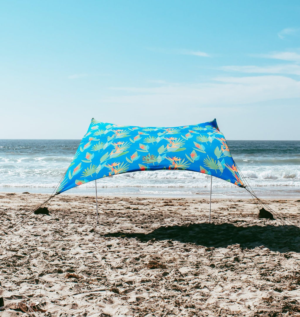 Neso Gigante Portable Beach Tent Sun Shelter - Lightweight Beach Shade Canopy - Easy Setup for Family Outings - Patented Reinforced Corners - UPF 50+ - 8ft Tall, 11 x 11ft - Save The Whales
