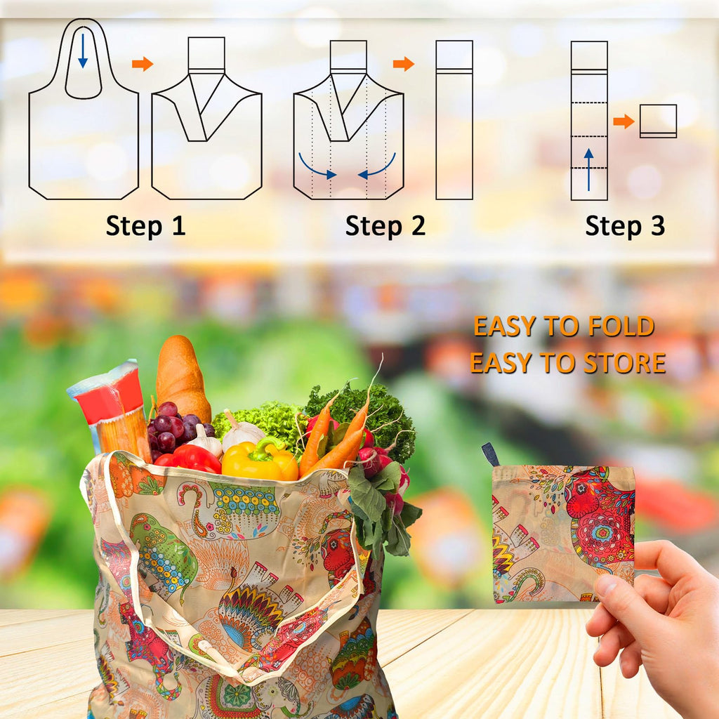Bolsas de compras reutilizables para comestibles, paquete de 4 de 50 libras bolsas plegables grandes y lavables para mercado, compactas para un fácil almacenamiento, bolsas de tela ligeras y