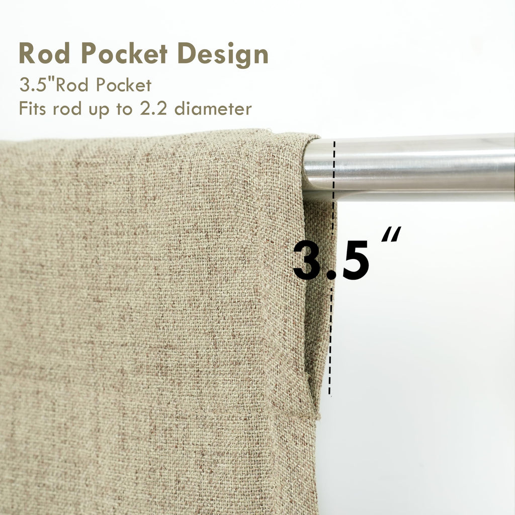 DriftAway Double Layer Linen Blackout Tie Up Curtains Thermal Insulated Fully Lined Balloon Roman Shade Bathroom Window Adjustable Rod Pocket for Small Window 25 Inch by 47 Inch Beige
