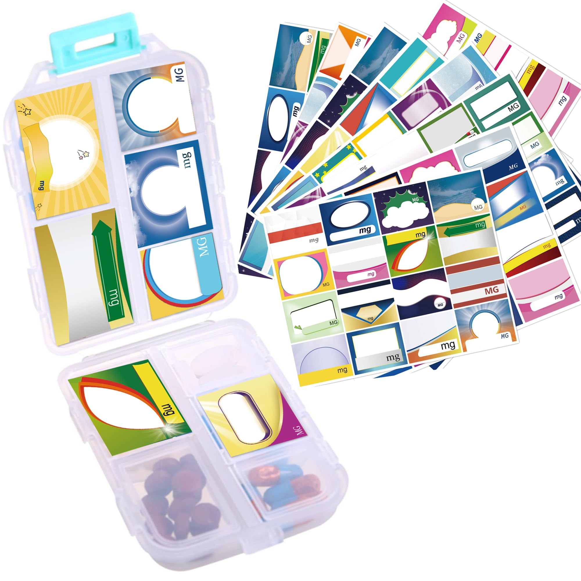 1Pack Travel Pill Organizer - 10 Compartments Pill Case, Compact and Portable Pill Box, Perfect for On-The-Go Storage, Pill Holder for Purse Blue