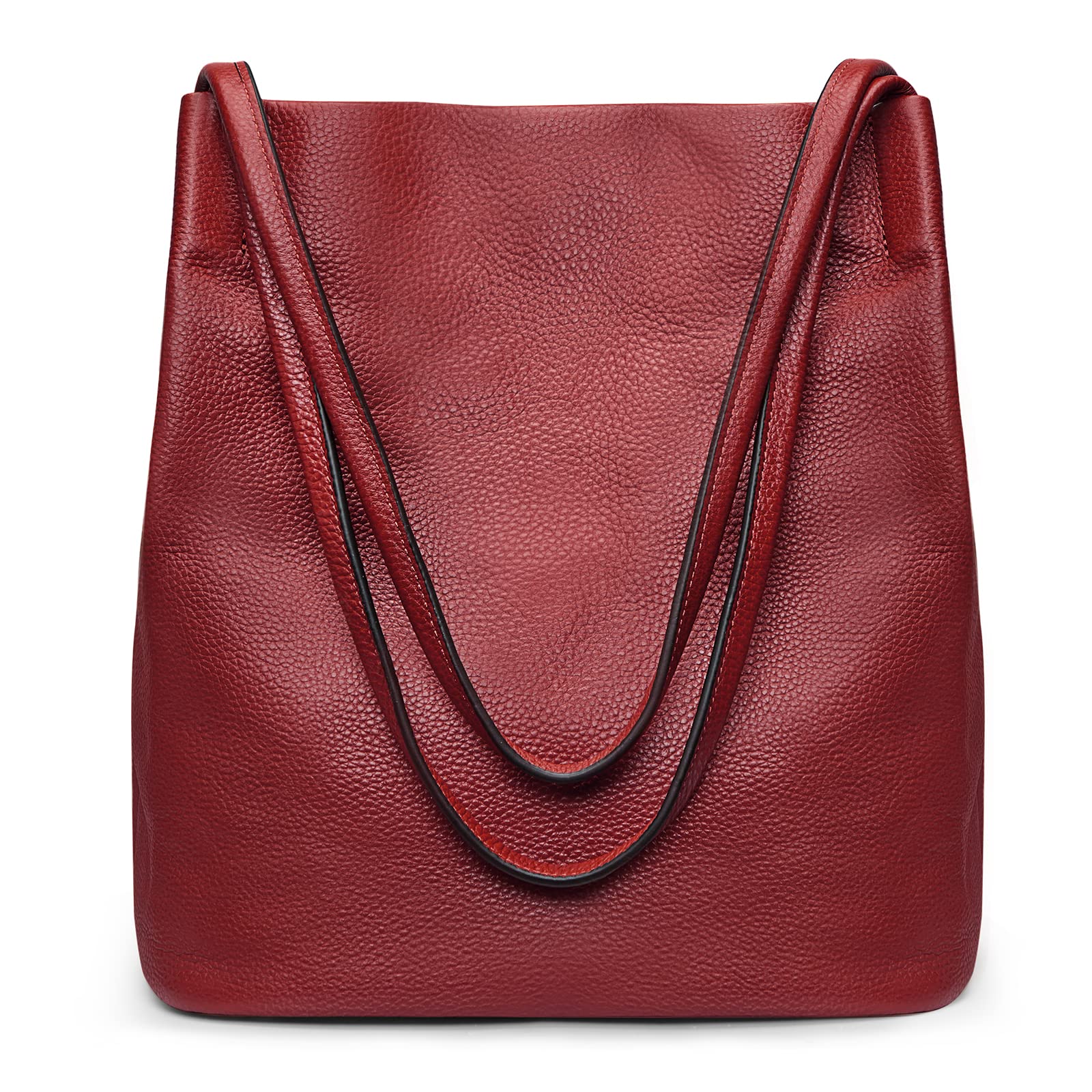 Kattee Women Soft Genuine Leather Totes Shoulder Bag Purses and Handbags with Top Magnetic Snap Closure