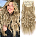 KooKaStyle Clip in Synthetic Hair Extensions Long Wavy 4PCS Thick Hairpieces Balayage Chocolate Brown to Caramel Blonde 10H26 Fiber Double Weft Natural Hair Extensions 16 Inch for Women