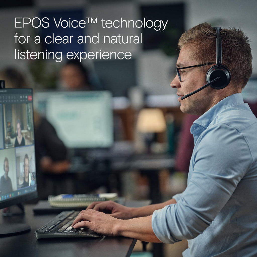 EPOS Impact 1061 ANC High-Performance Bluetooth Headset for PC - Double-Sided, Advanced Noise Cancellation, EPOS AI, Super Wideband Audio, Intuitive Controls, for Professionals in Loud Workspaces