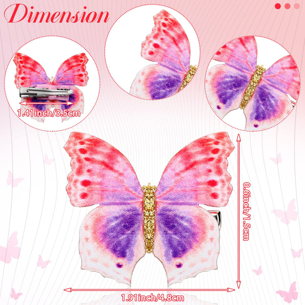 Boao 18 Pieces Glitter Butterfly Hair Clips for Girls Teens Women Hair Accessories (Bright Style)
