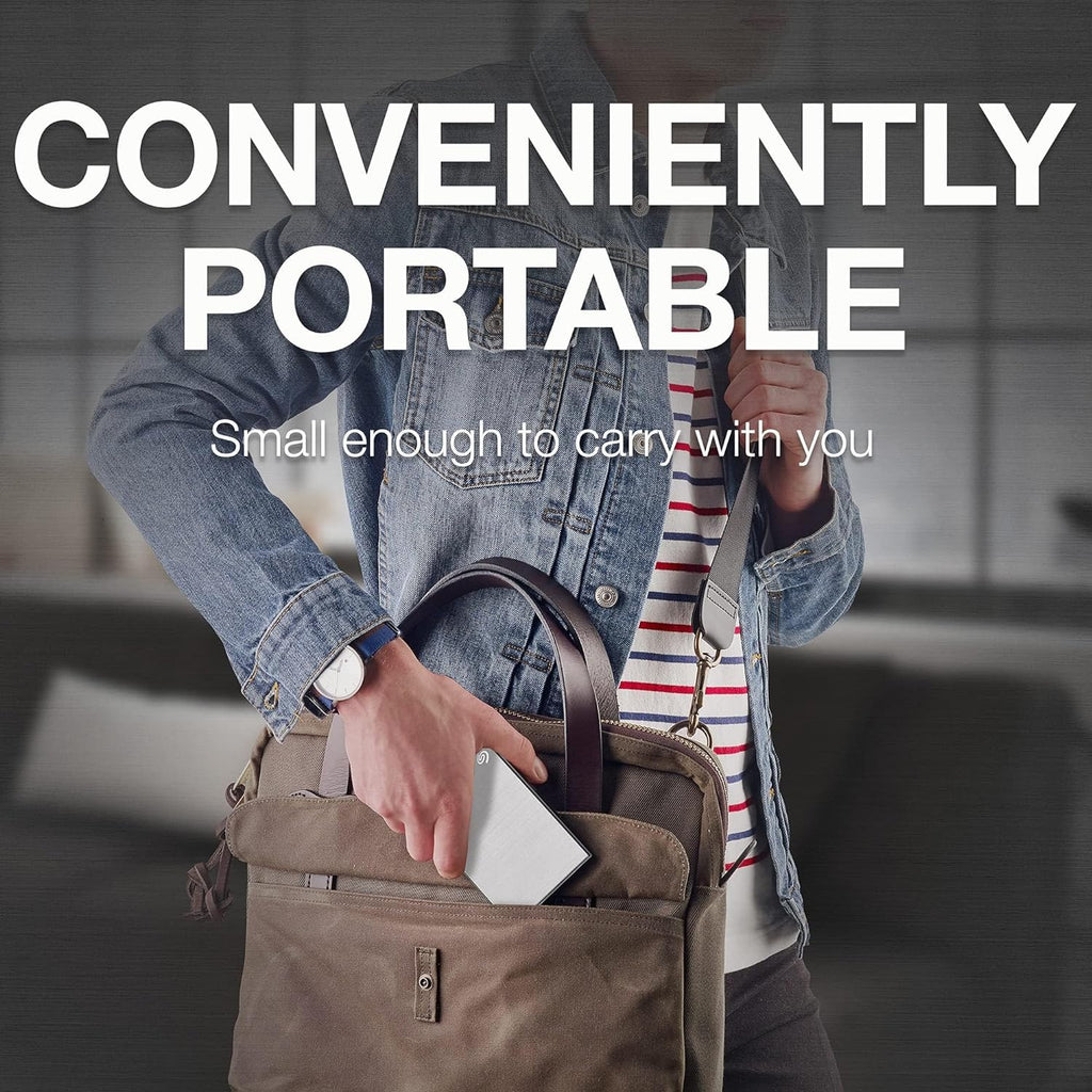 Seagate One Touch SSD 1TB External SSD Portable – Black, speeds up to 1030MB/s, 6mo Mylio Photo+ subscription, 6mo Dropbox Backup Plan and Rescue Services (STKG1000400)
