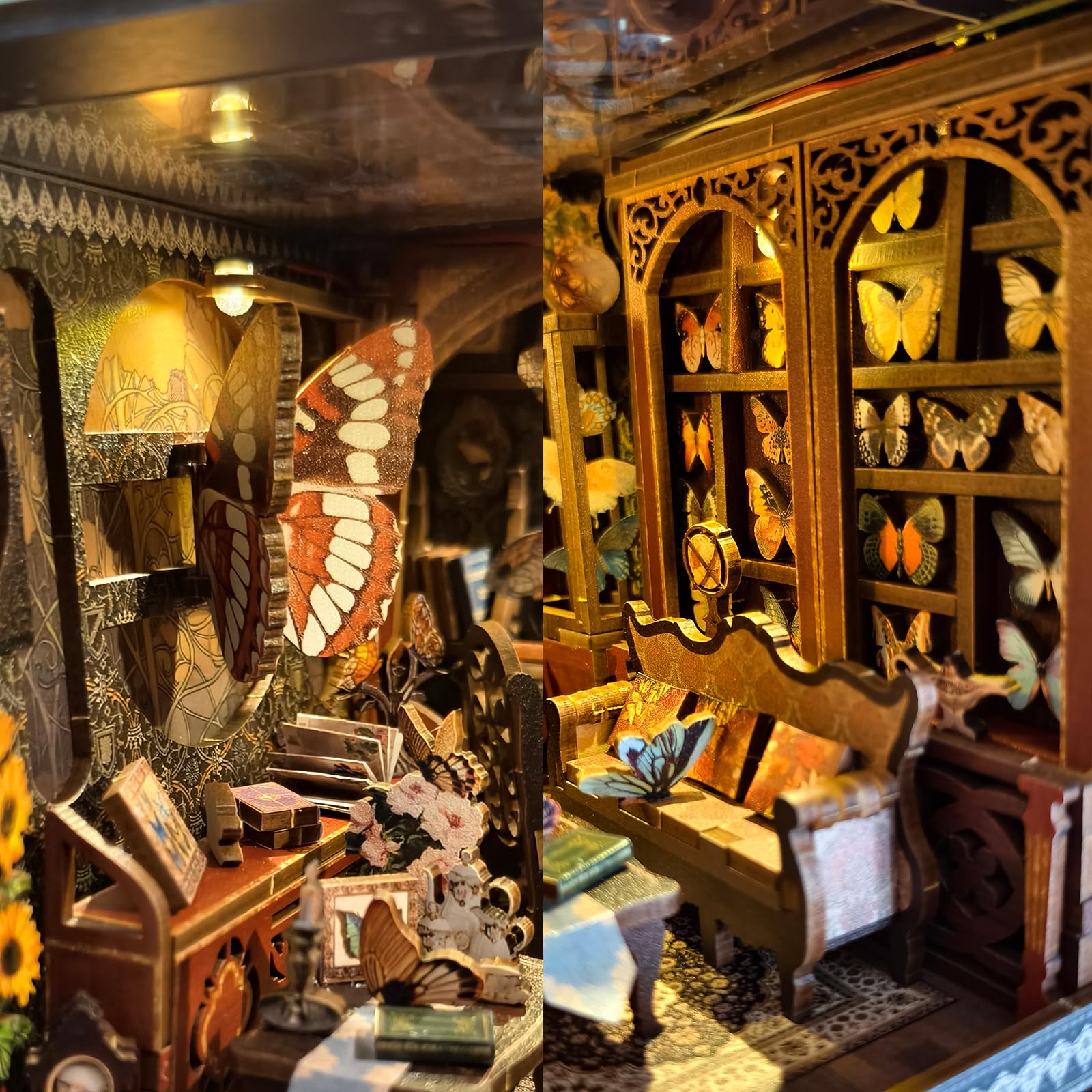 TOYQI DIY Book Nook Kit, Miniature House Dollhouse Kit for Adult and Teens, Book Nook Kits for Adults, Booknook Bookend Alley Model Build, Gifts for Family Friends - Spooky Horror Creepy Haunted House