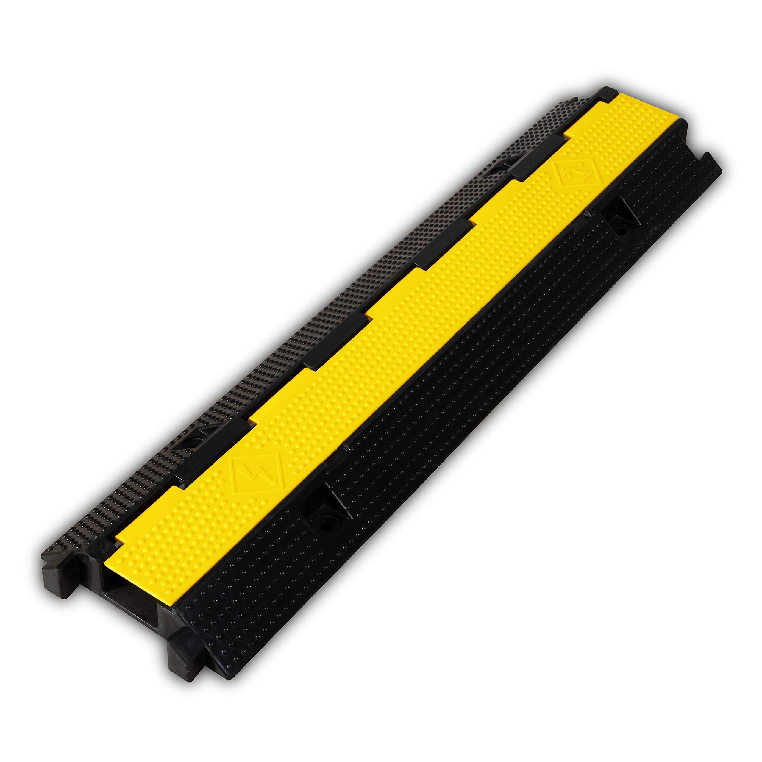 4 Pack Rubber Cable Ramp Hose Cable Protector Ramp 1 Channel 11000Lbs Load Capacity Traffic Speed Bump Wires Power Lines Extension Cord Cover for Indoor Outdoor